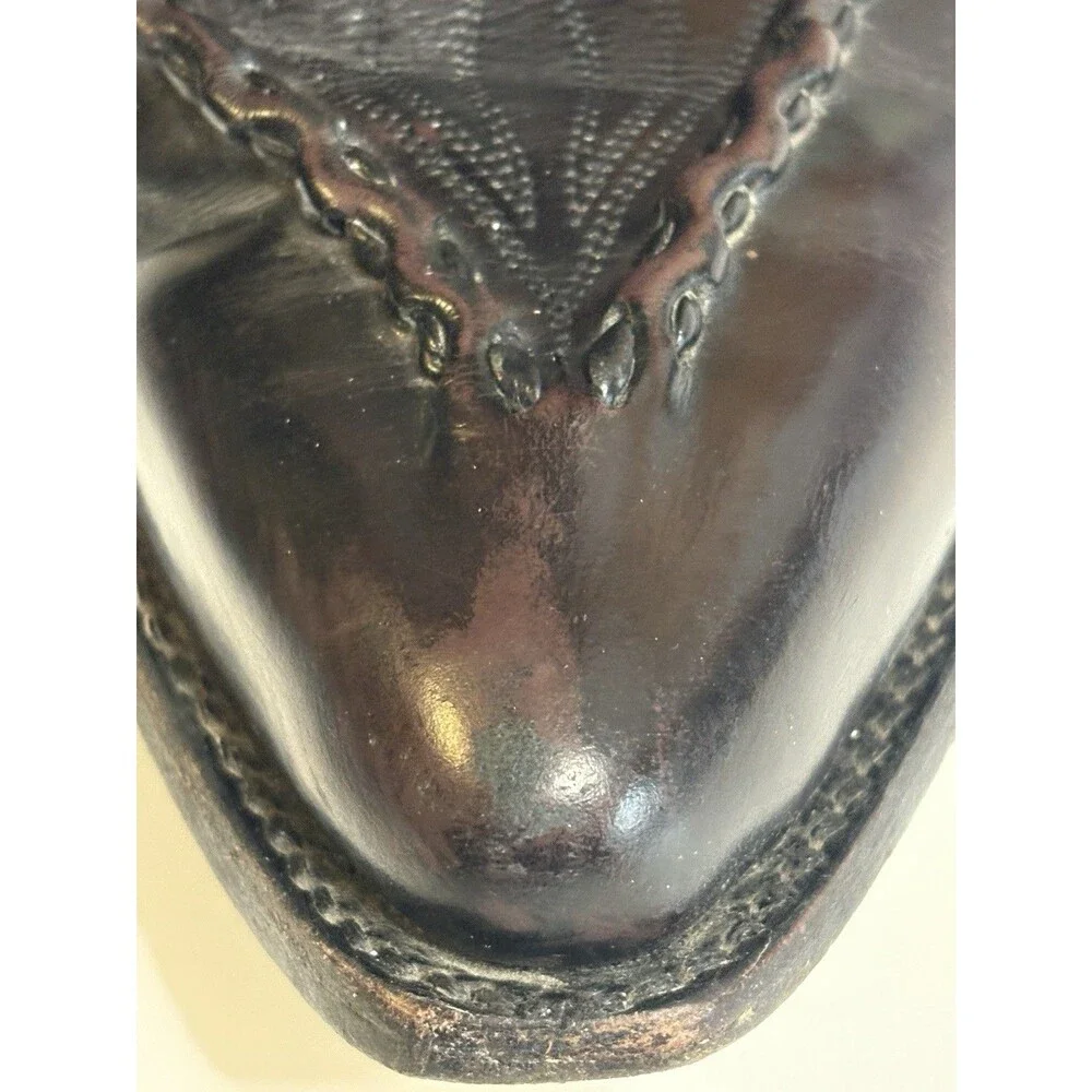 Vtg Dan Post Western Boots Mens 10D Mignon Black Cherry Bucklace Cowboy DP26679